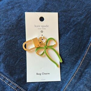 Kate Spade Green and Gold Bow Bag Charm